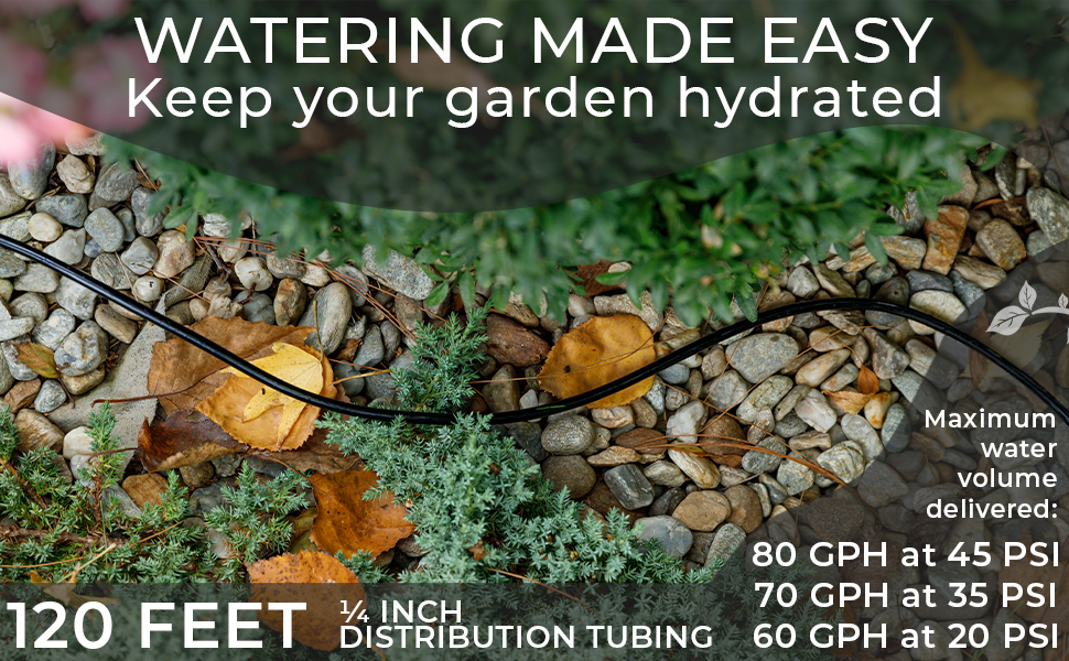 CARPATHEN 1/4 Drip Irrigation Tubing 100 ft Black Drip Irrigation