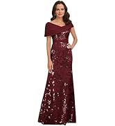 TORYEMY Sequin Mermaid Mother of The Bride Dresses for Women Off The Shoulder Long Chiffon Formal...