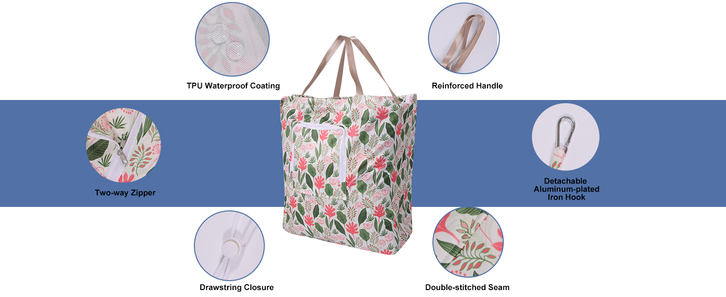 SANFERGE 2 Pack Expandable Travel Laundry Bag