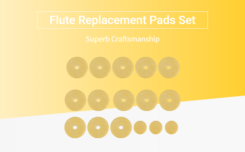 Flute Pads, 16 Pcs Flute Cymbal Felt Pads Set Replacement Accessories