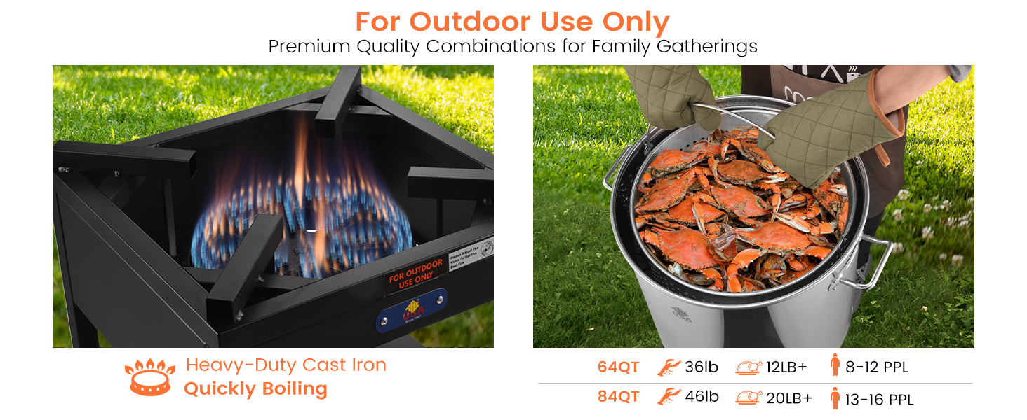 seafood boiling kit propane burner crab pot