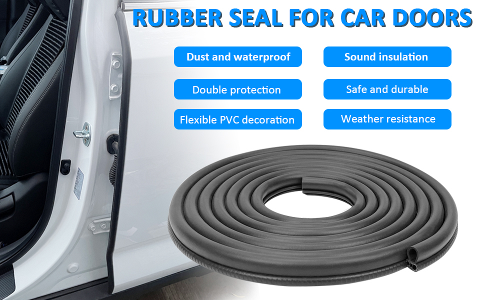 Car Door Rubber Seal, 6m Trim Rubber Weather Stripping Car Door Seal