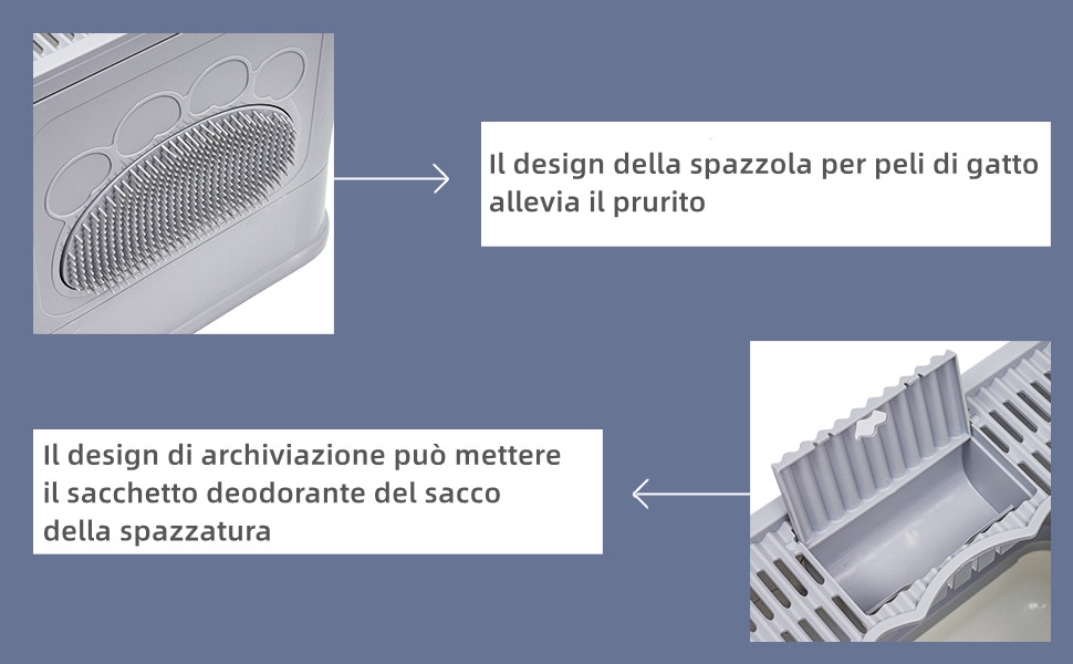 Lettiera Toilette Per Gatto Chiusa Grande Contenitori Con Cassetto 50x38x37cm 16 BingoPaw Toilette per Gatti chiusa con cassetto Cassettina Contenitori per lettiere igienica gatti