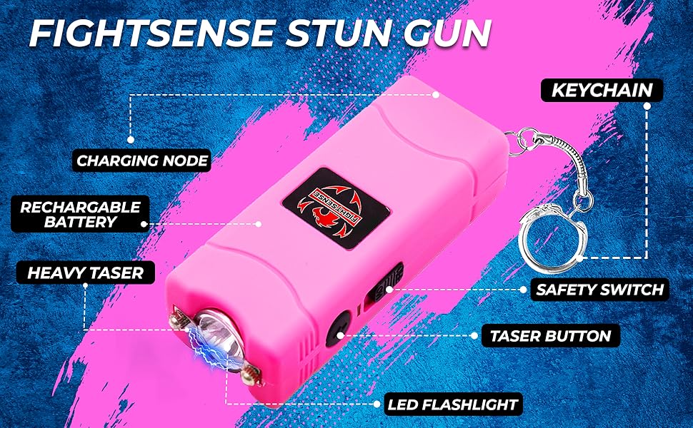 FIGHTSENSE Mini Stun Gun & Pepper Spray Combo Pack for