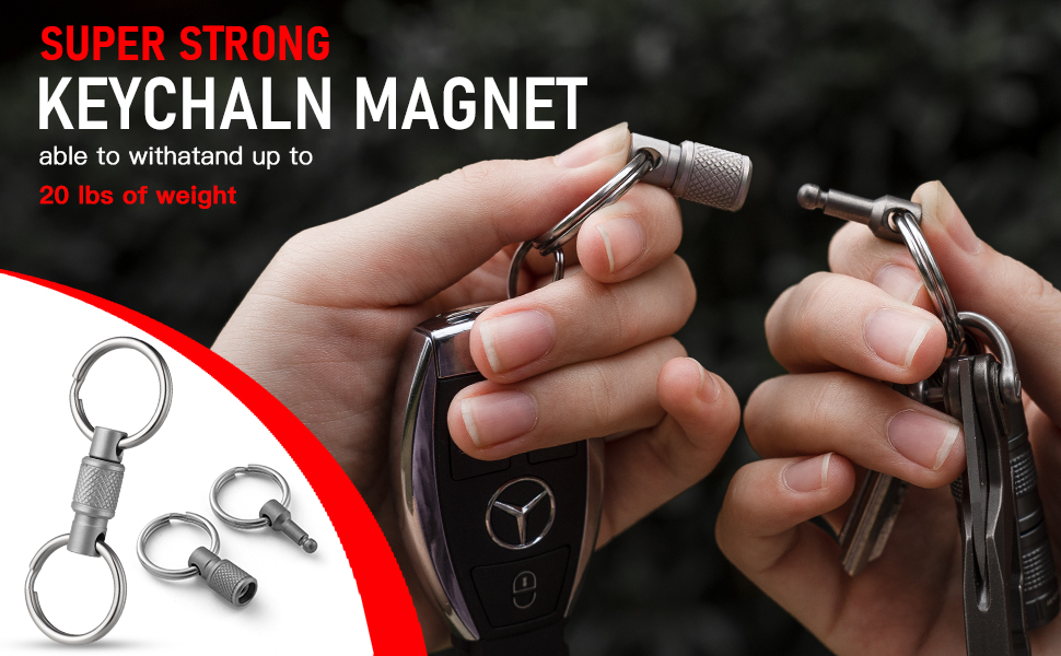 FEGVE Titanium Quick Release Swivel Keychain, Pull Apart