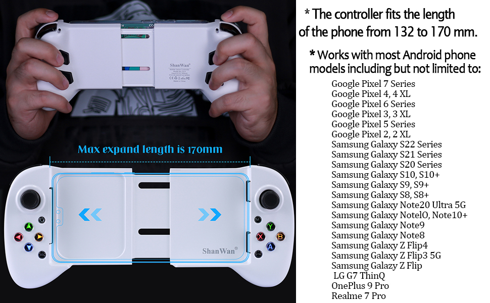 ShanWan Bluetooth Mobile Gaming Controller für Android/iOS, Smartphone