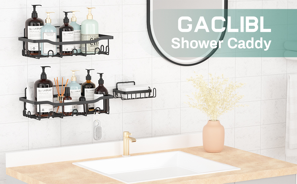 Gaclibl Shower Racks for Inside Shower, Adhesive Shower