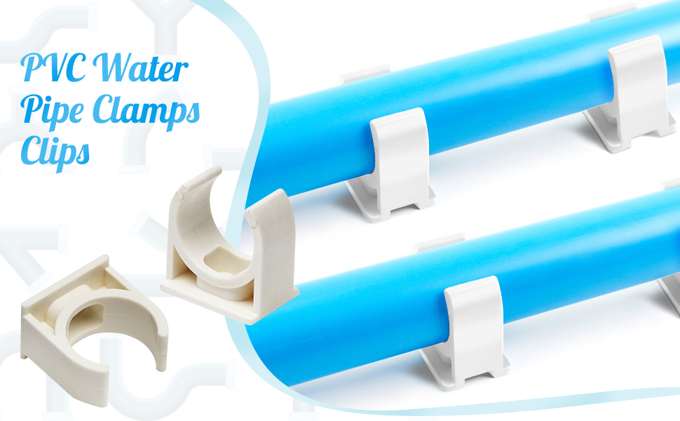 MroMax 5Pcs PVC Water Pipe Clamps Clips 32mm/1.26" ID White UShaped