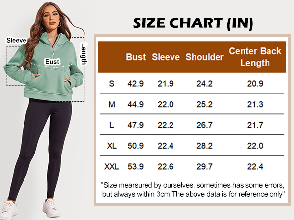 Zeagoo Women Hoodies Long Sleeve Quarter Zip Up Pullover