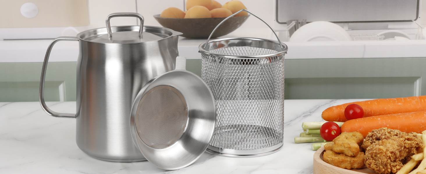 2-in-1 multifunctional oil strainer pot