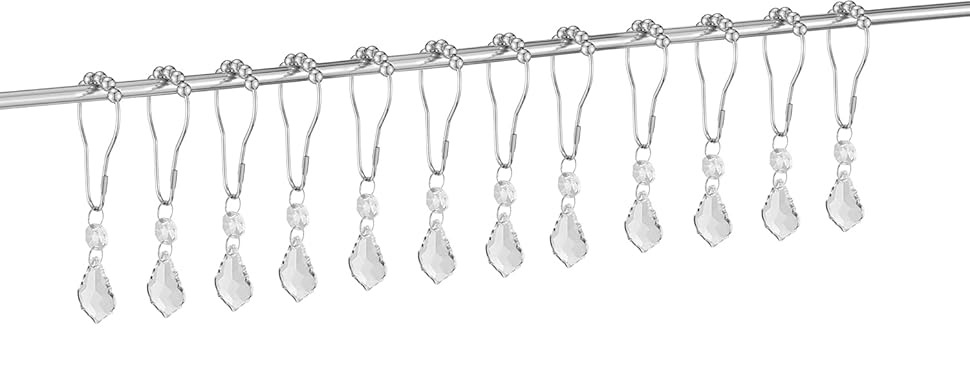 crystal shower curtain ring hook