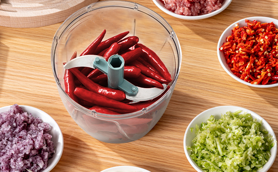 Hand Chopper Manual Food Processor,MultiFunction Manual Food