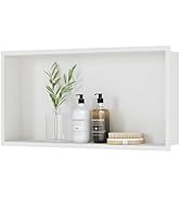 Neodrain No Tile Shower Niche, White Shower Niche Bathroom Shelf,(Outside Size 25.1