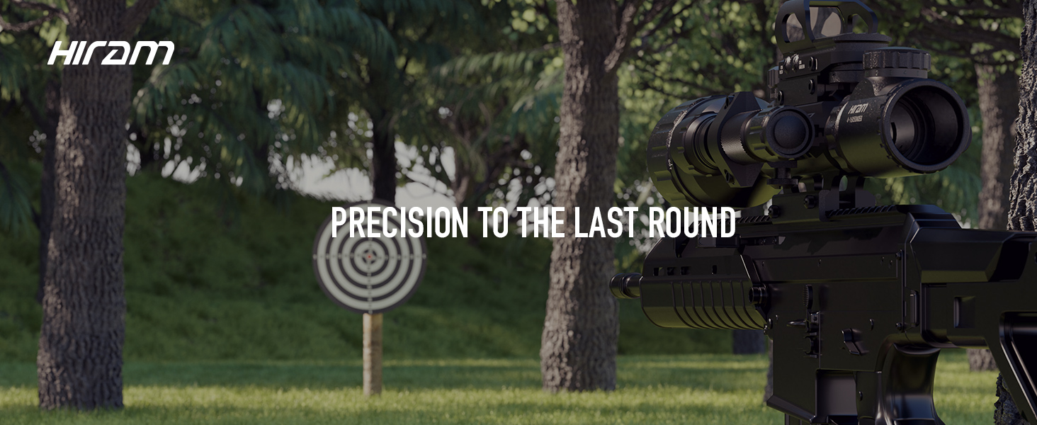 HIRAM 416x50 AO Rifle Scope Combo with Green Laser