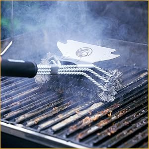 Grill Brush with Scraper Make It Hot!