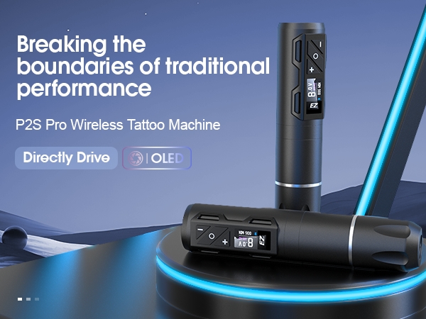 EZ P2S Pro Wireless Tattoo Gun - Rotary Tattoo Machine Pen