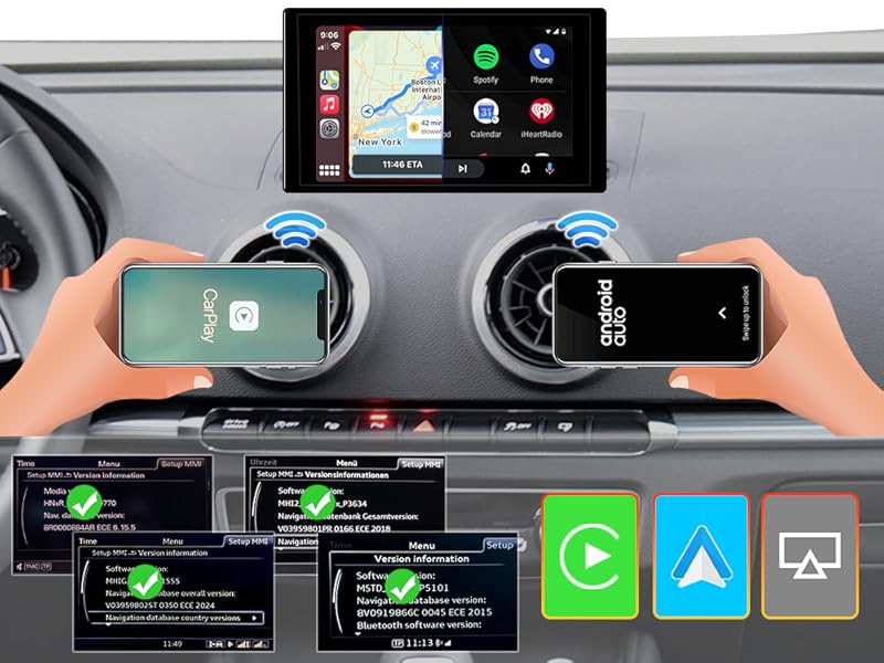 Wireless CarPlay Android Auto Mirroring Retrofit Kit 2025
