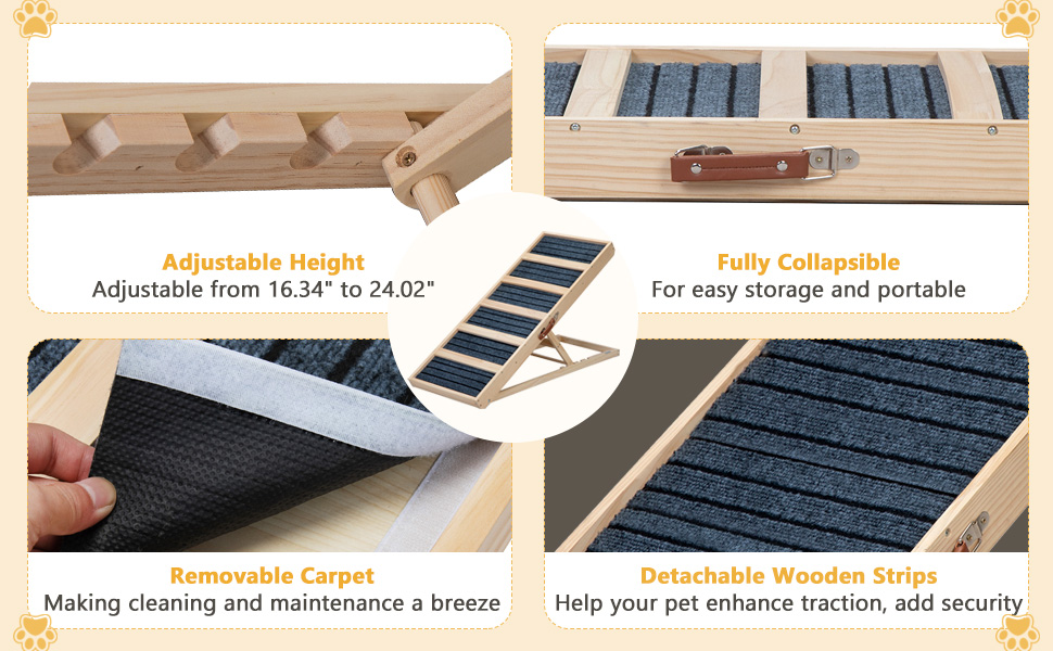 Wooden Adjustable Pet Ramp