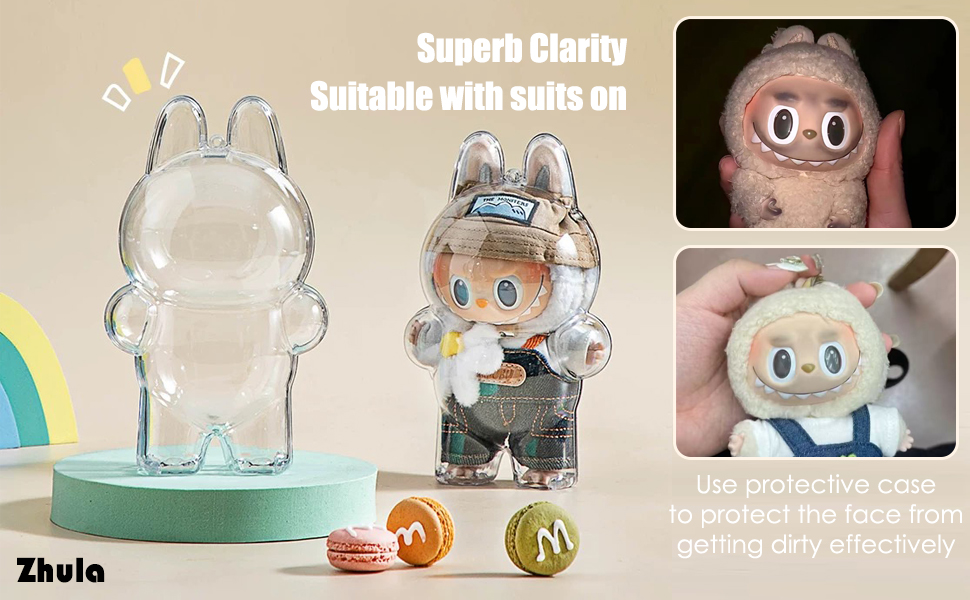 superb clarity display case for labubu doll