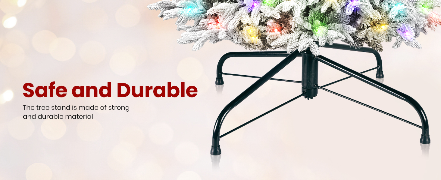 Prelit Snow Flocked Artificial Holiday Christmas Tree