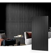 Art3d 2 Wood Slat Acoustic Panels for Wall and Ceiling - 3D Fluted Sound Absorbing Panel with Woo...