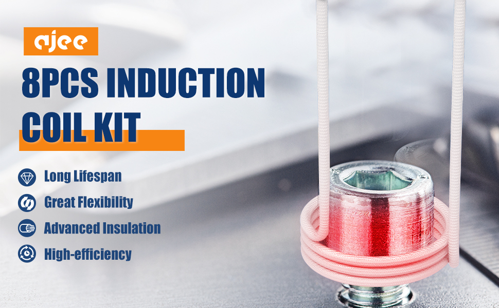 Induction Heater Coil Kit 8PCS Most Used Induction Heater Coils with