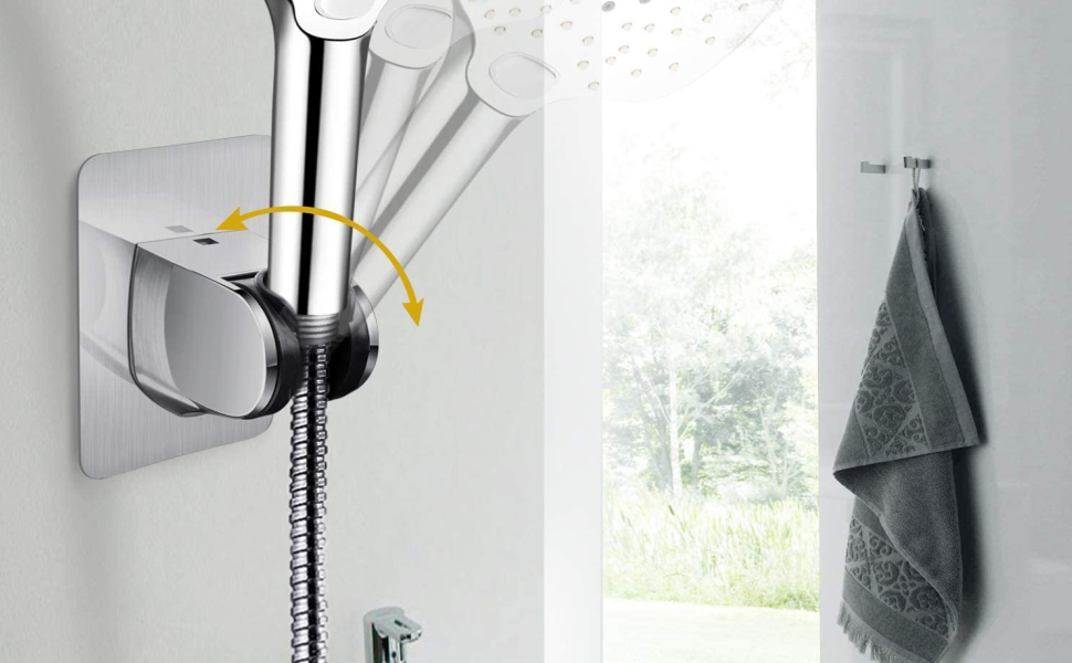 Shower Head Holder Self Adhesive Wall Mount Showers Shelf for Home