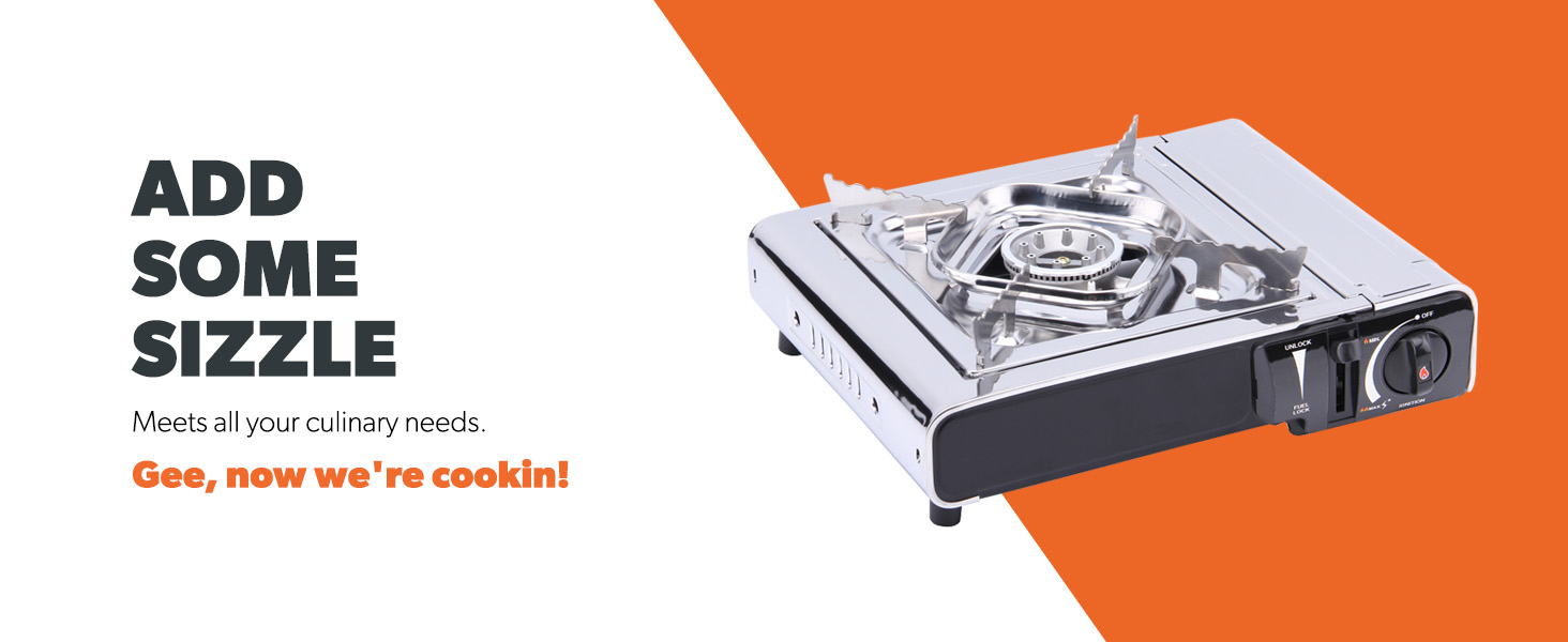 Geepas Gas Stove Single Burner – Portable Camping Stove BBQ Cooker