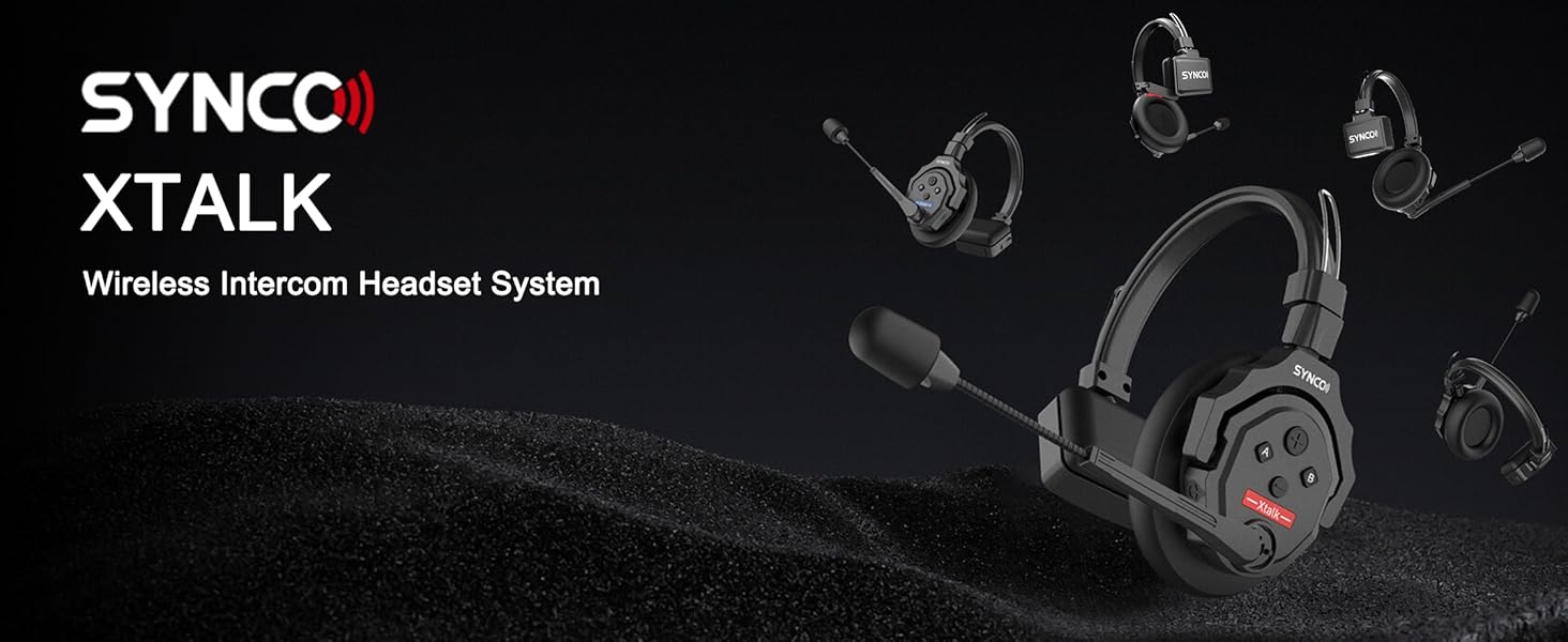 SYNCO XTalk X5, 2.4GHz Wireless Headset, Intercom System, Microphone, Random Master Device