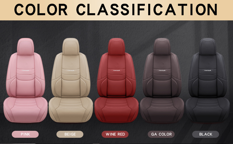 HAITOUR Full Coverage Leather Car Seat Covers Front Pair
