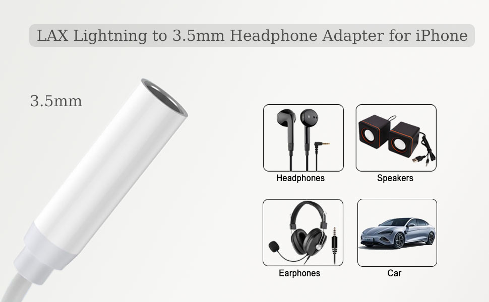 Apple MFi Certified 3 Pack Headphone Adapter for iPhone, Lightning to 3