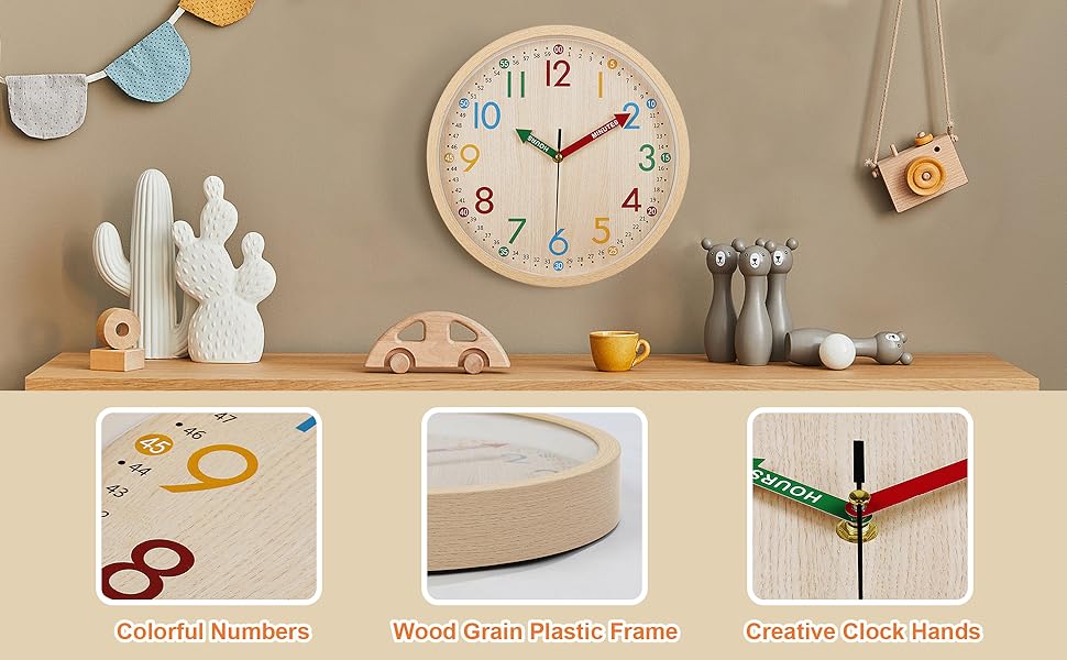 colorful wall clock for classroom