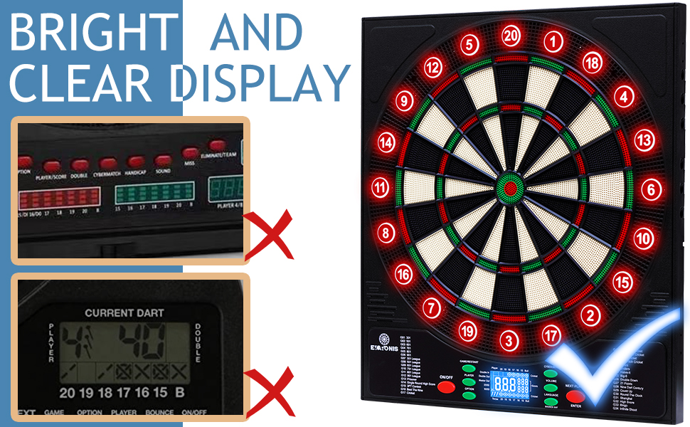 Electronic Dartboard 34 Games 355 Variations with 12 Darts