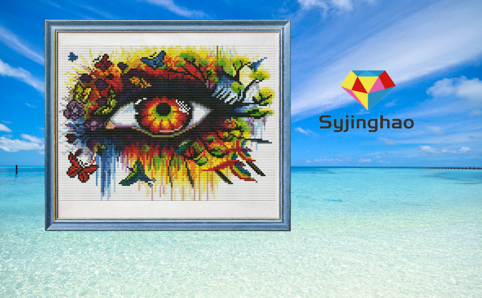 Stamped Cross Stitch Kits,Counted Stamped Cross Stitch Ornament Kits for Adults