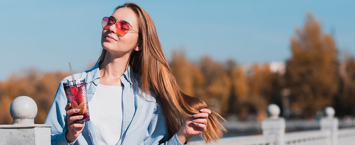 Amazon.com | sweet grain Snow Globe Tumblers(4 Pack) - 12oz Double Wall