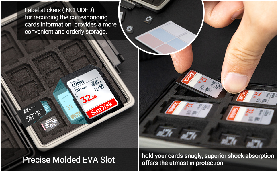 JJC 54 Slots Memory Card Case Holder WaterResistant for 36 Micro SD