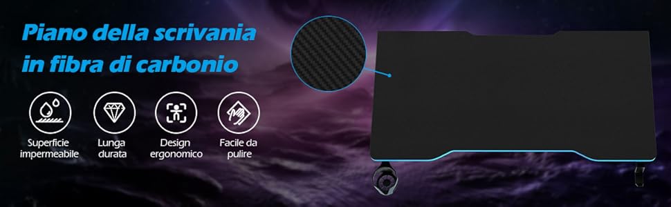 COSTWAY Scrivania Da Gaming 120 Cm, Tavolo Ergonomico Per Computer A Forma Di Z, Con Gancio Regolabile Per Cuffie, Porta Bicchiere, Ideale Per Casa E Ufficio (Blu) 14 1