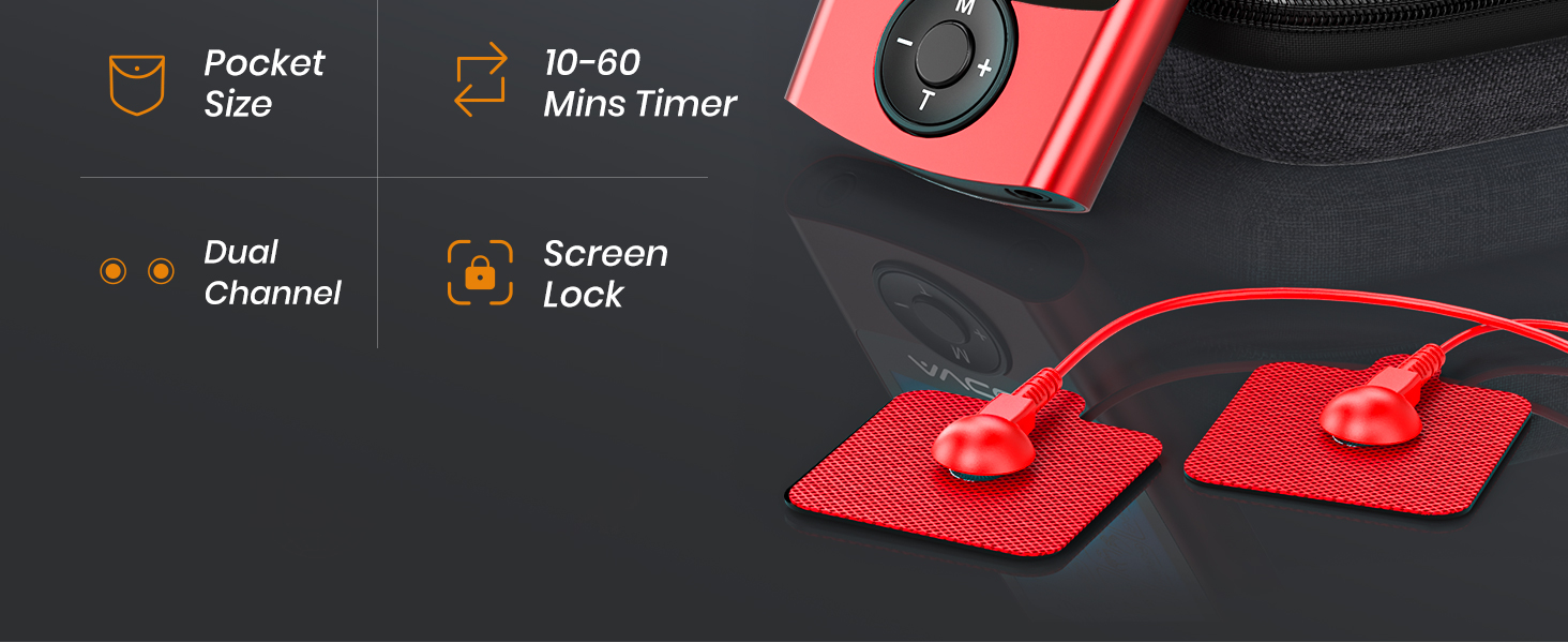 AVCOO 24 Modes TENS Unit Muscle Stimulator with EVA Carry