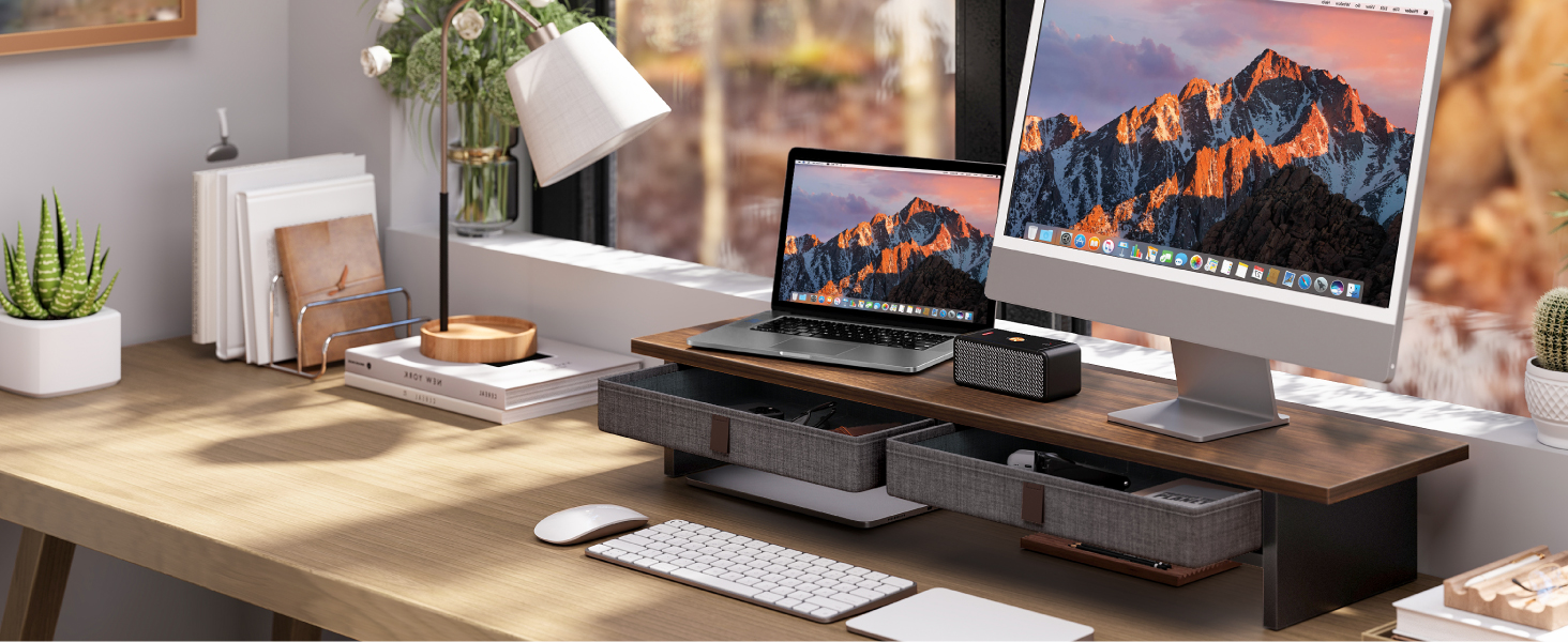 If you prize privacy and neat storage for small essentials, this monitor stand is your perfect fit.