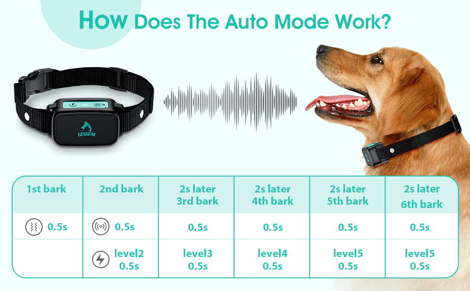 PATPET Bark Collar for Dogs Rechargeable Dog Bark Collar with Auto