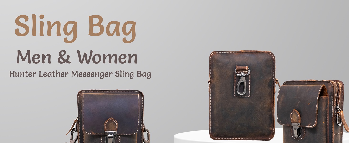 Premium Hunter Leather Sling Bag – Rugged Style, Everyday Function