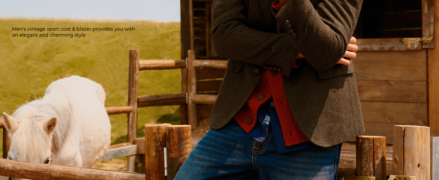 Men tweed blazer