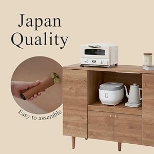 ロウヤ　LOWYA [幅120] キッチンカウンター キッチン収納 ブラウン Amazon｜LOWYA ロウヤ キッチンカウンター 国産 食器棚 キッチン