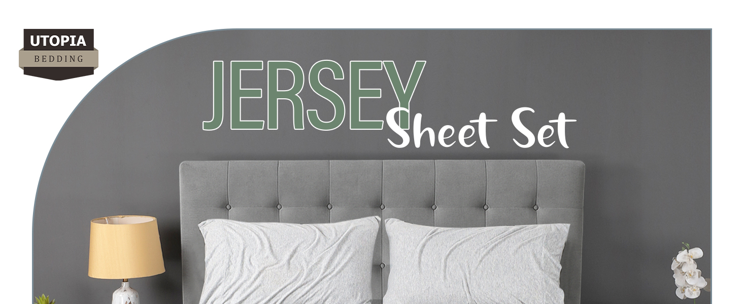 Jersey Sheet Set, Light grey jersey sheet