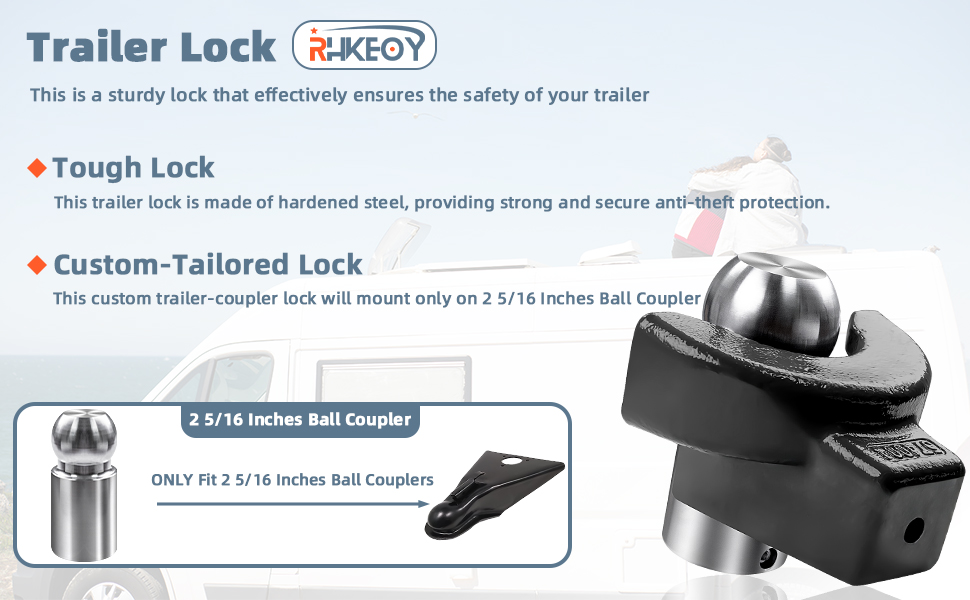 RHKEOY Trailer Lock,RV Trailer Coupler Lock Fits 2 5/16