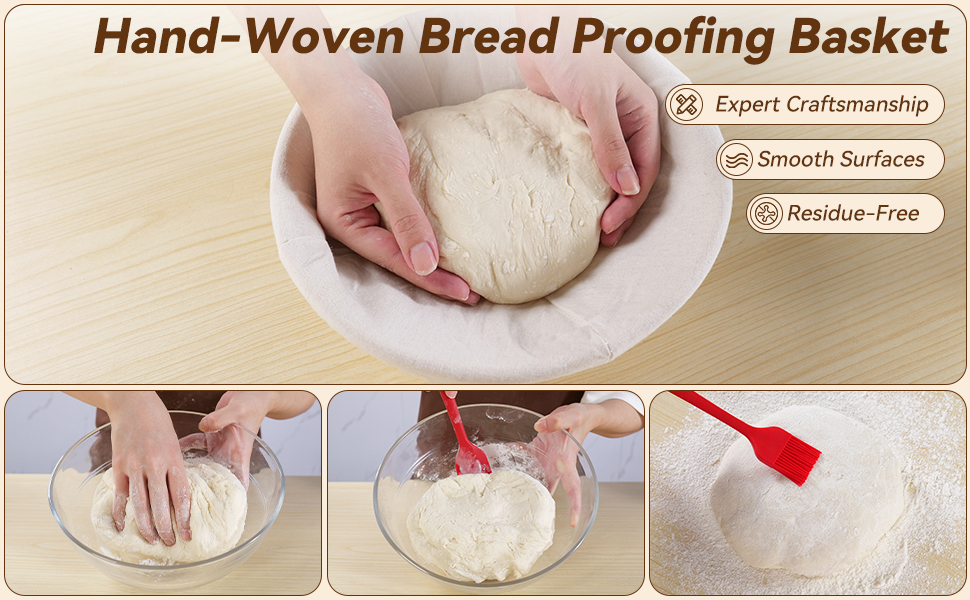 Bread Proofing Basket Set—10 Inch Oval Sourdough