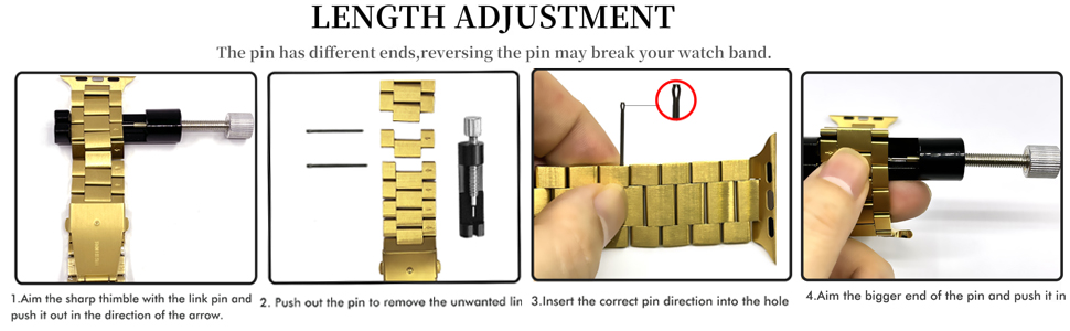 Gold Stainless steel Apple watch band 