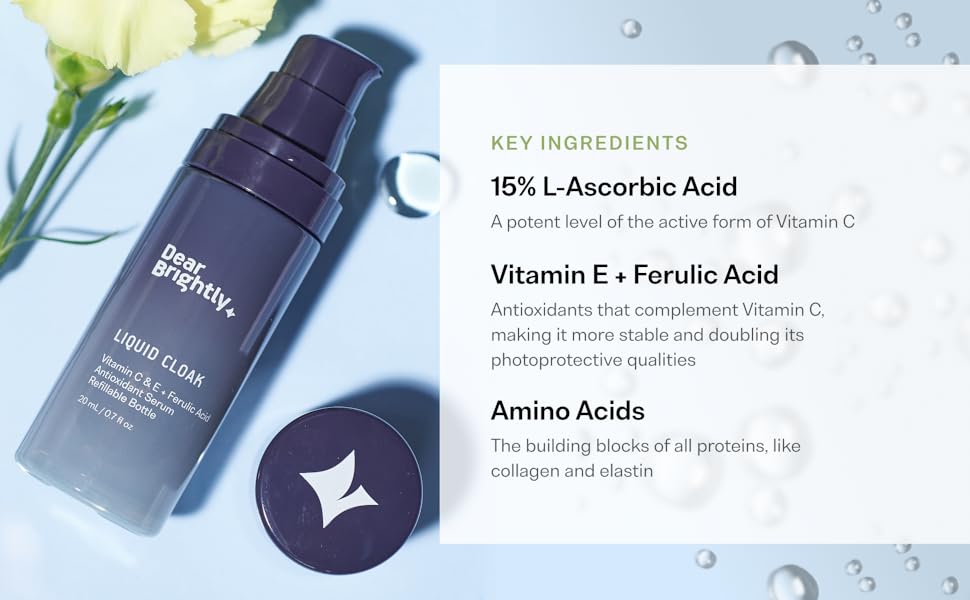 l ascorbic acid vitamin e ferulic amino c vit skin serum face skincare complexion glow anti aging