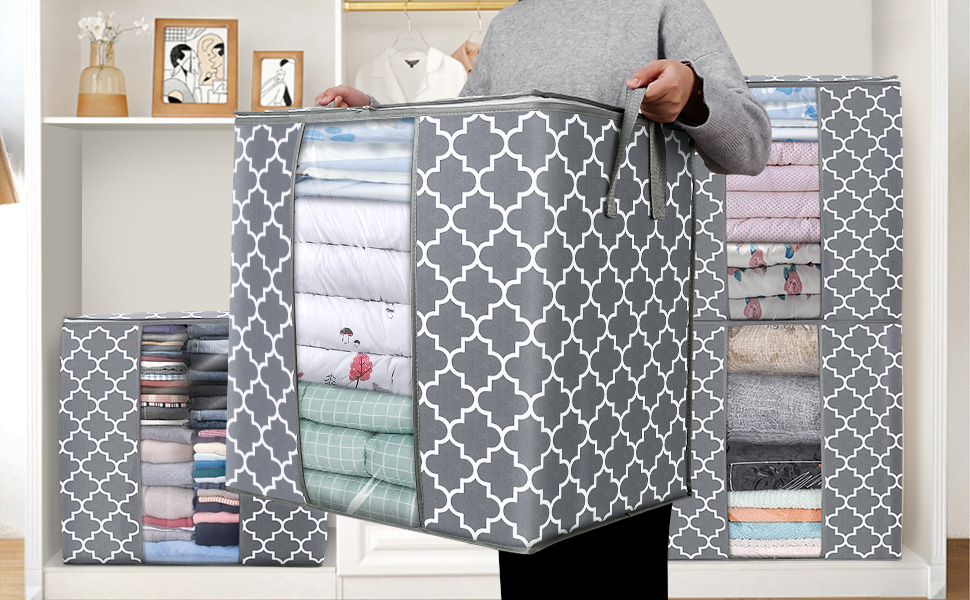 WISELIFE Storage Bags [8 Pack/100L] Large Blanket Clothes