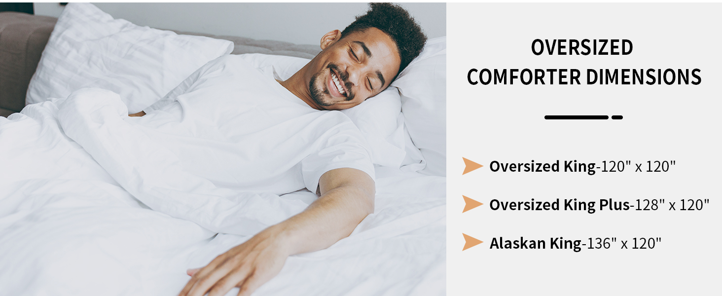 HOMBYS White 136x120 Alaskan King Size Comforter for All Season, Extra Large Down Alternative Bed Comforter with Corn 0ffa6f76 457e 41de Ae34 3e83ddb9fe87. CR0,0,1464,600 PT0 SX1464 V1